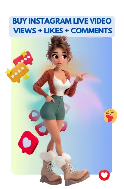 Creator hosting an Instagram Live with an active chat and floating hearts