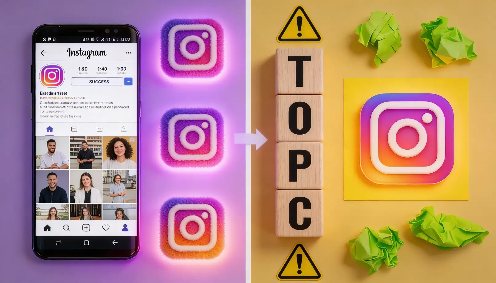 Dual-path visualization showing the difference between authentic trend participation and generic trend copying