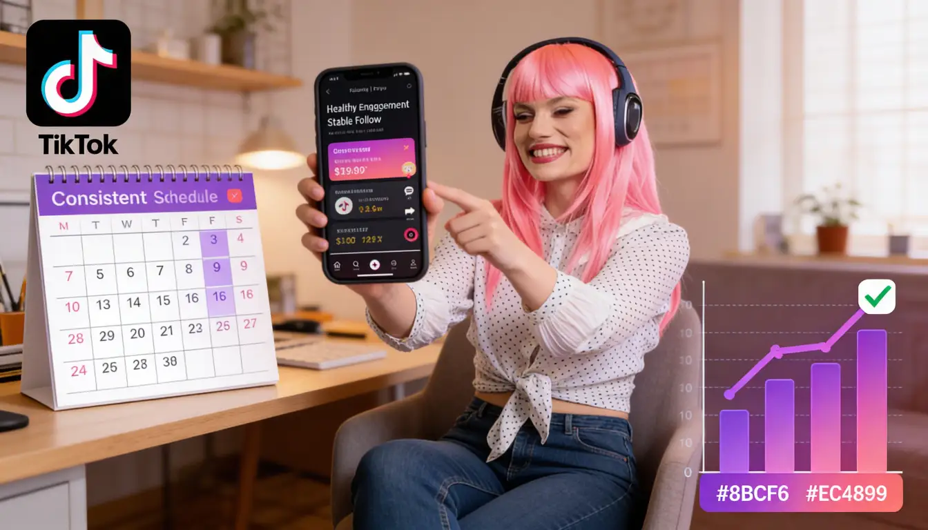 Content creator celebrating successful TikTok growth with prevention strategies