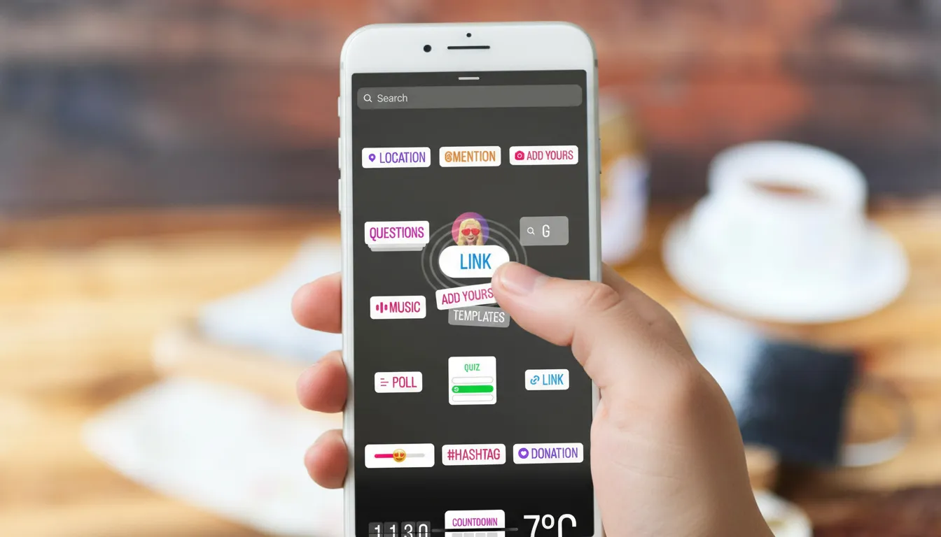 Social media analytics dashboard showing Instagram Story link click metrics
