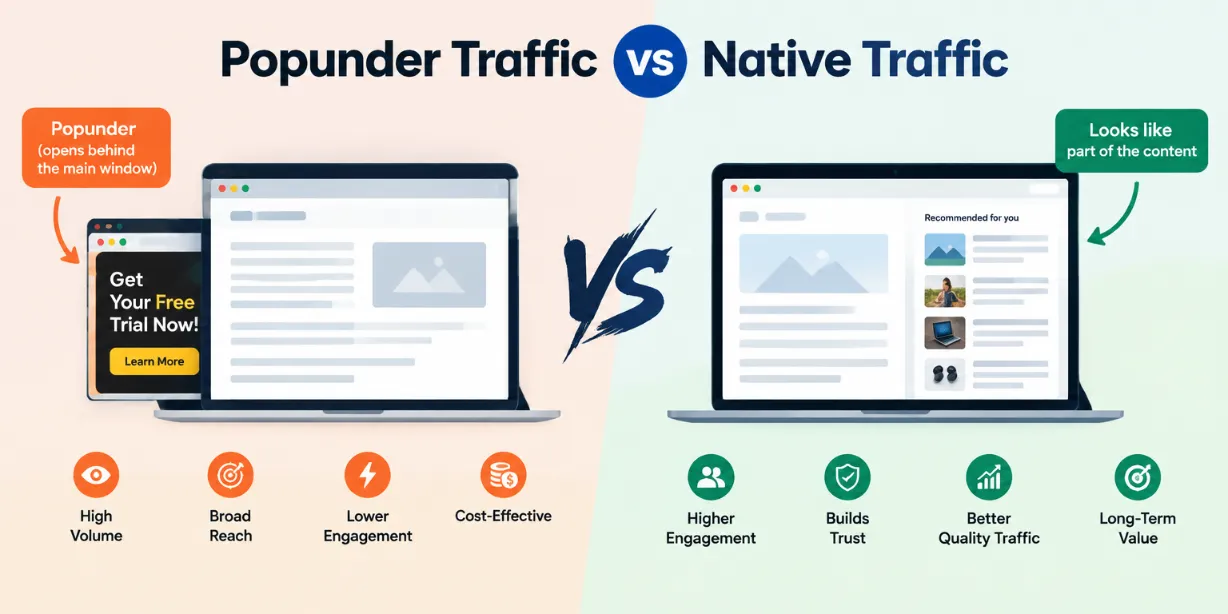 Popunder Traffic vs Native Traffic: Which One Is Better for Affiliate Marketing?