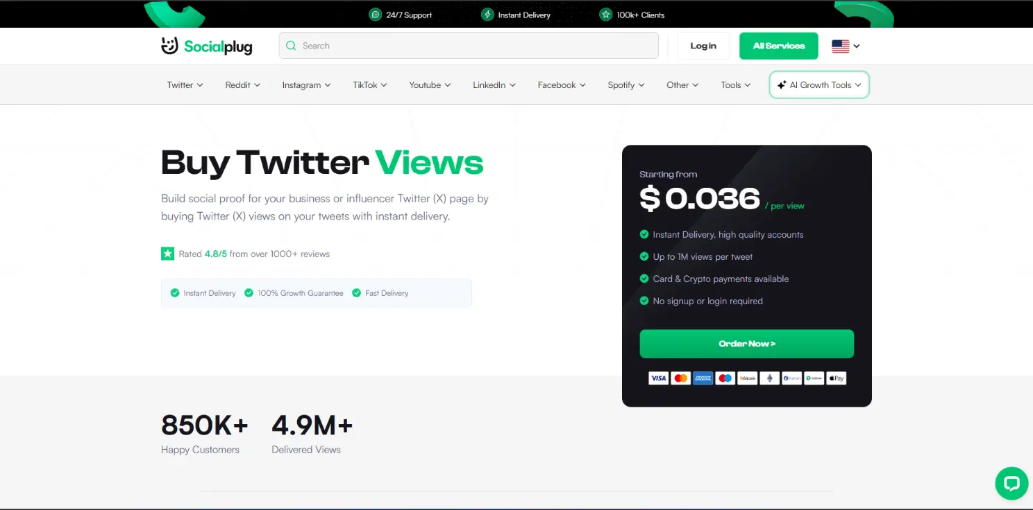 SocialPlug X views with moderate pricing