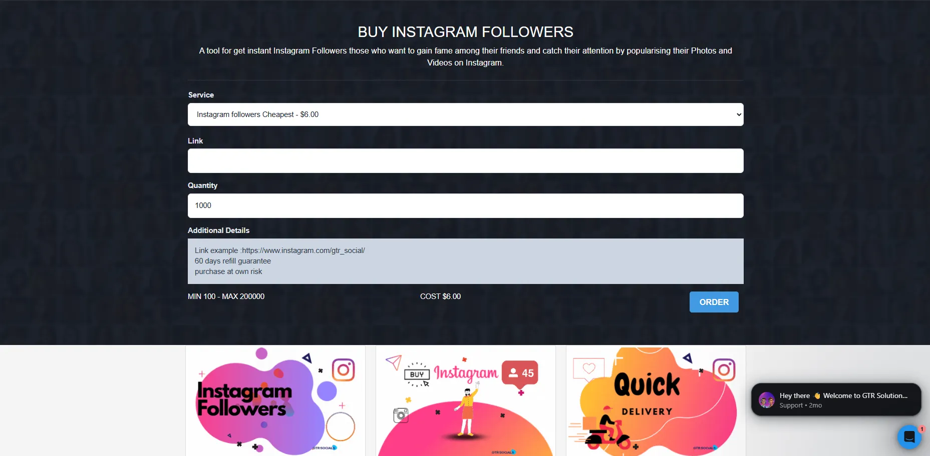 GetTwitterRetweet Instagram followers with cheapest pricing