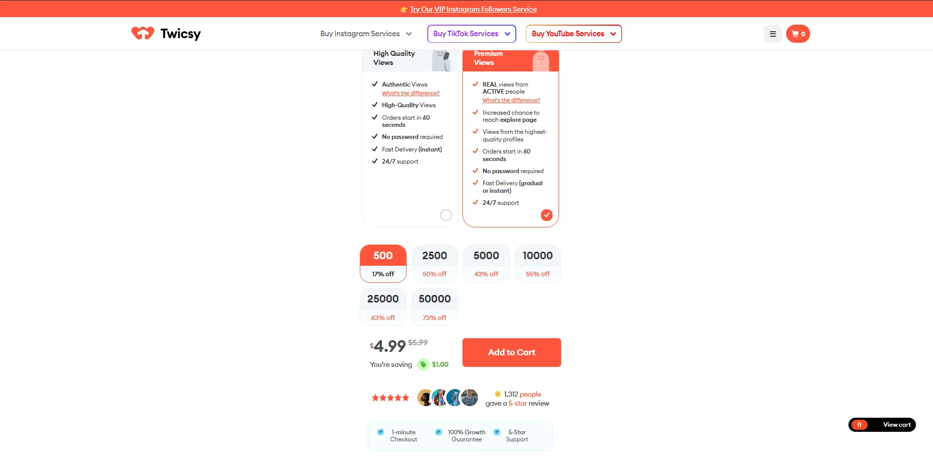 Twicsy Instagram views at nearly quadruple GTR's price