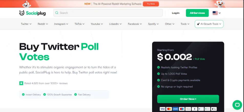Social Plug X poll votes service with premium pricing claims
