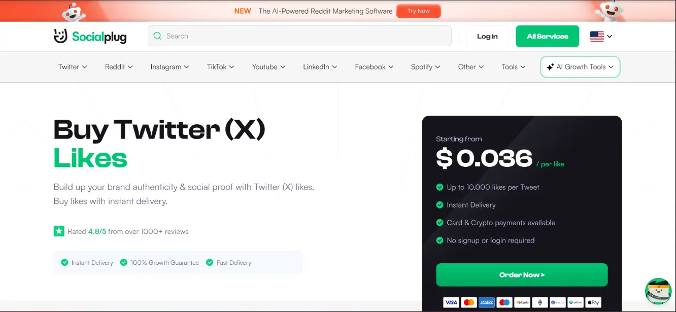 SocialPlug X likes with premium pricing claims