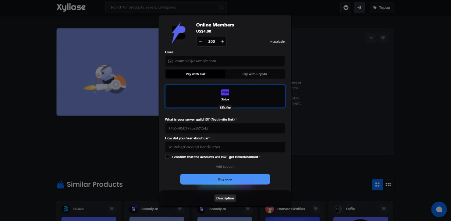 Xyliase Discord members at 2.5x GTR's price
