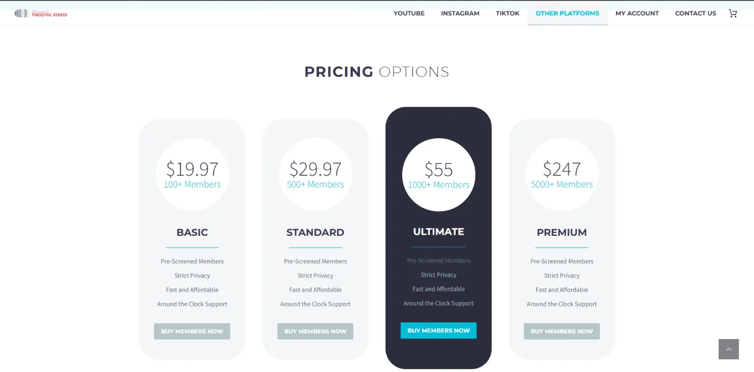 TheMarketingHeaven Discord members at 25x GTR's price
