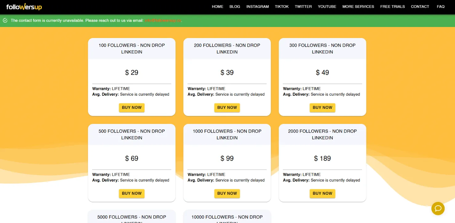 FollowersUp LinkedIn followers at 5x GTR's price