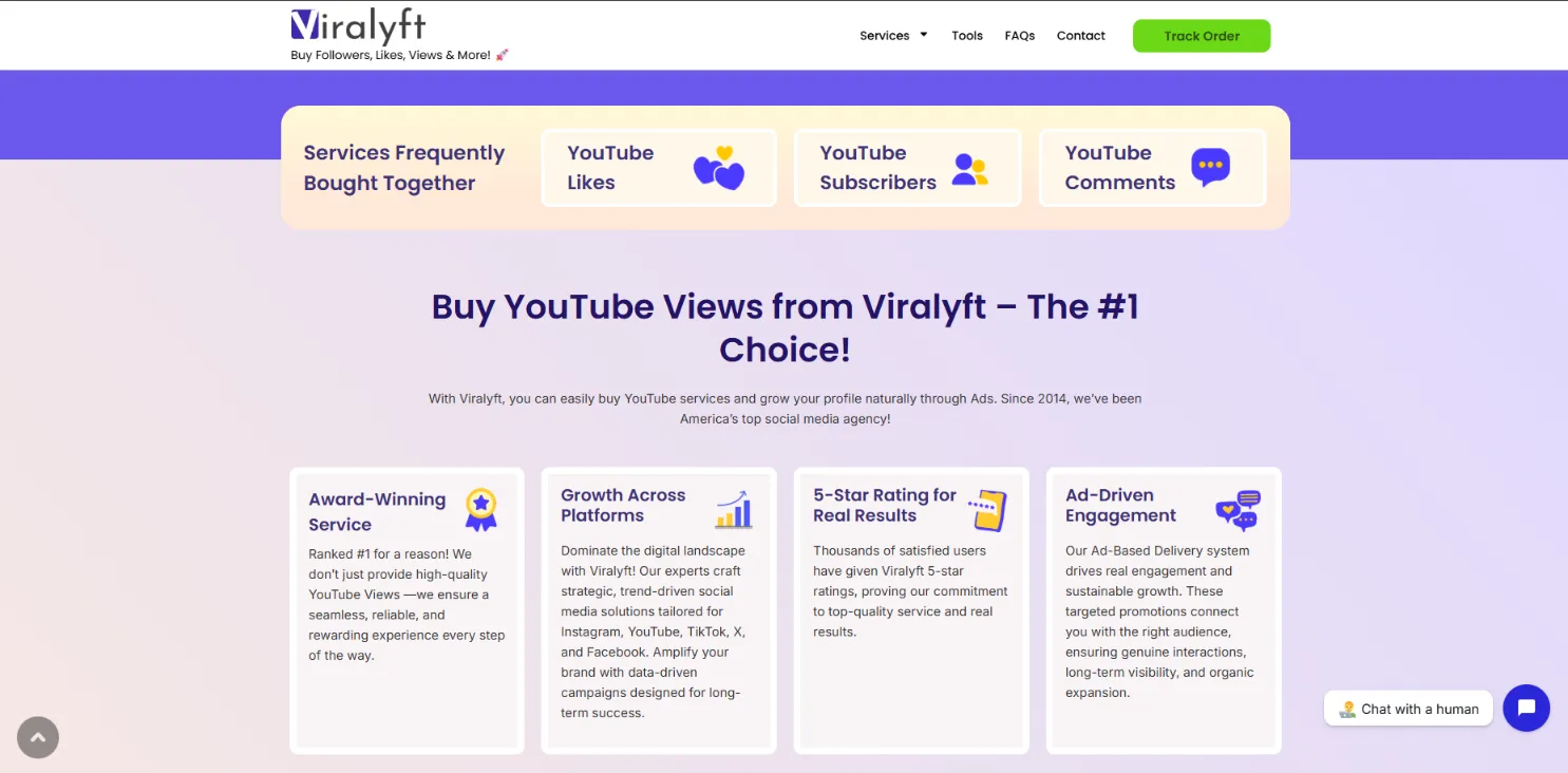 Viralyft YouTube views 44% more expensive than GTR without likes