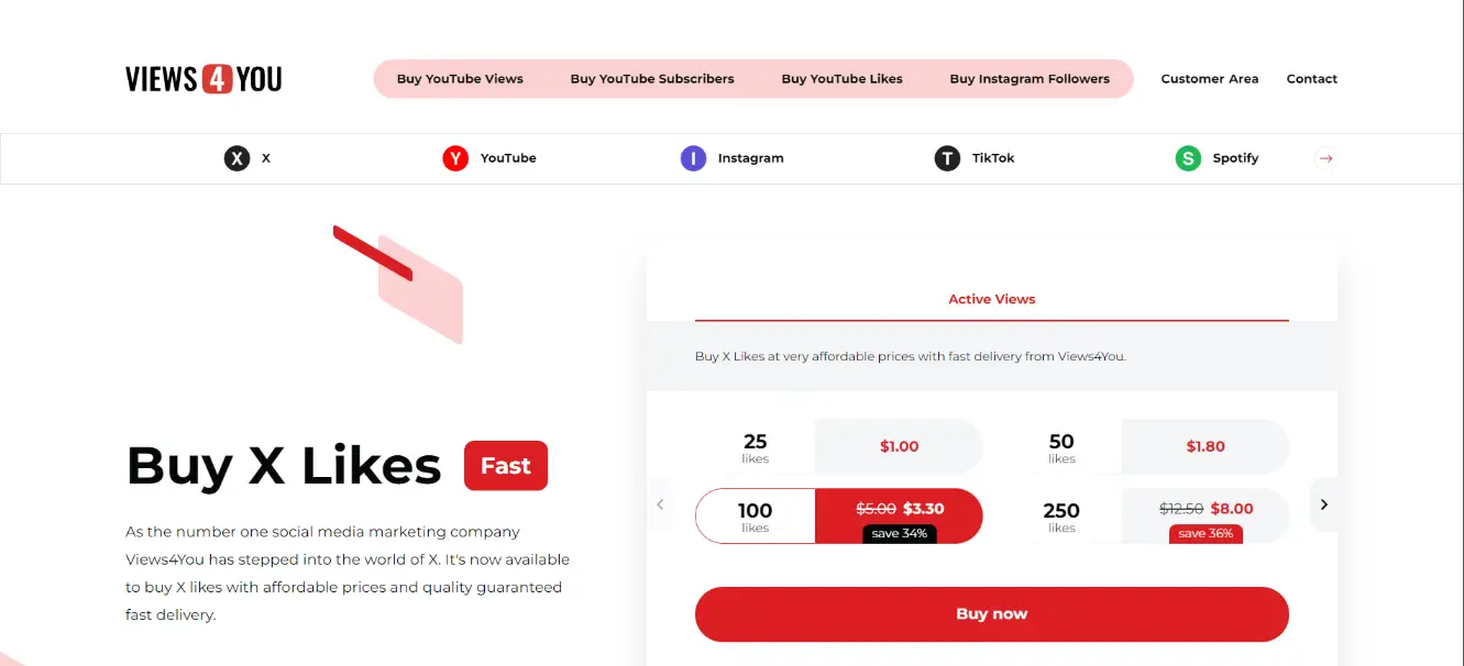 Views4You X likes with expensive premium pricing