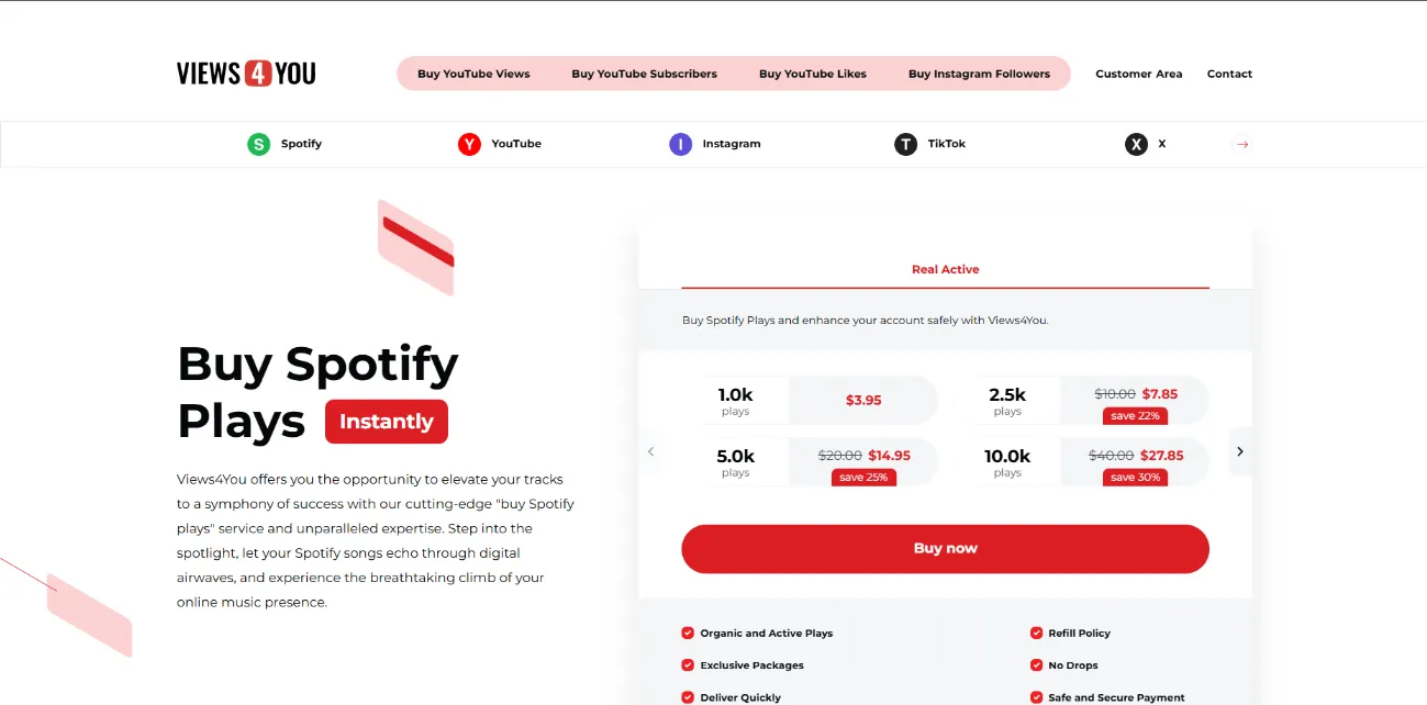Views4You Spotify plays 32% more expensive than GTR