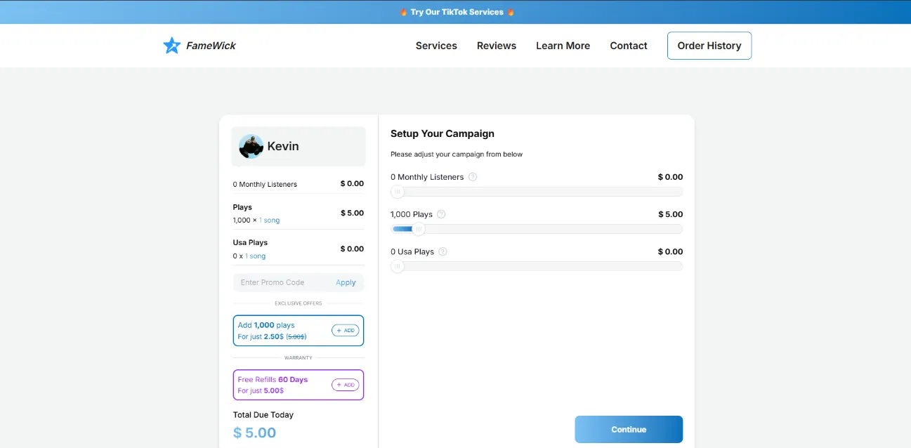 Famewick Spotify plays 67% more expensive than GTR
