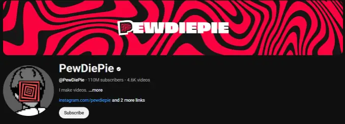 PewDiePie YouTube channel banner