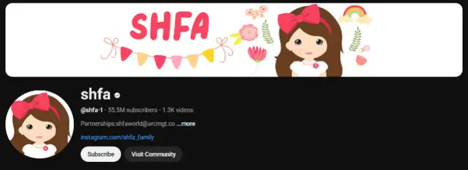 Shfa YouTube channel banner