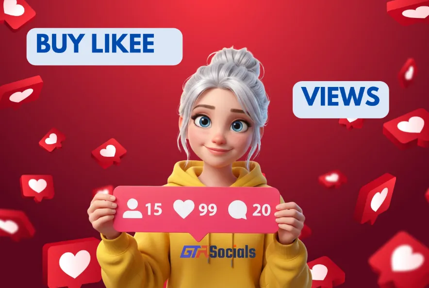 Content creator checking Likee views analytics on smartphone showing increased engagement metrics and video performance growth with real-time statistics