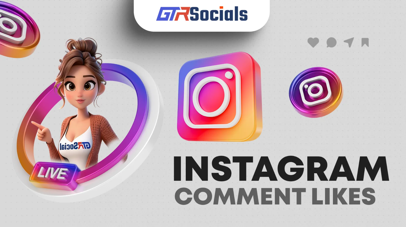 Instagram comment section showing highly liked comments at the top with engagement hearts and social proof driving visibility