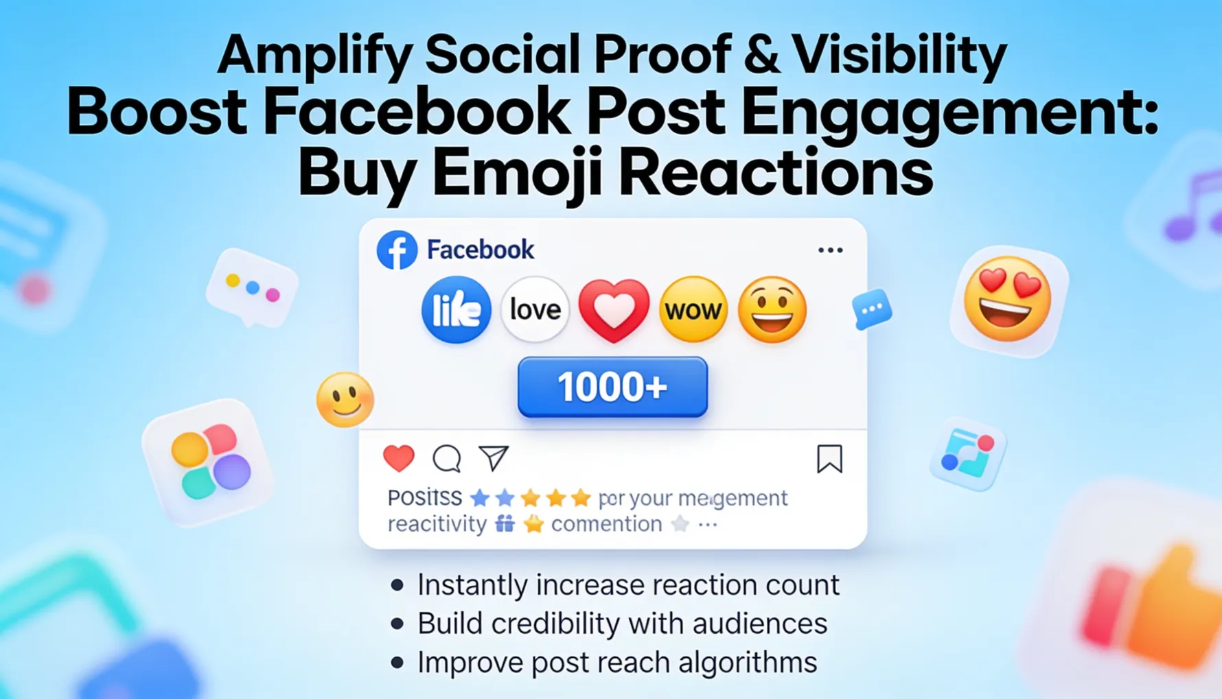 Buy Facebook emoji reactions to boost post engagement, social proof, and visibility