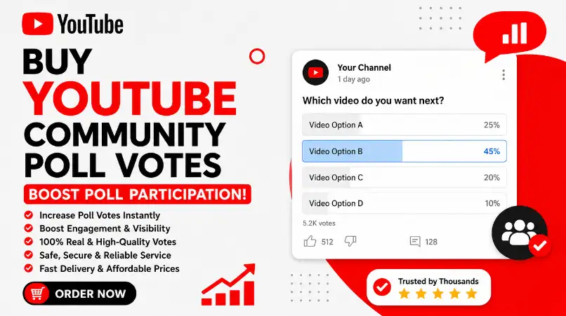 Buy YouTube community poll votes to boost poll participation, guide outcomes, and show YouTube your community is active