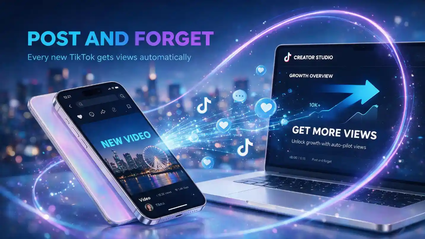 Buy TikTok auto views so every new video gets views automatically in the first-hour algorithm window