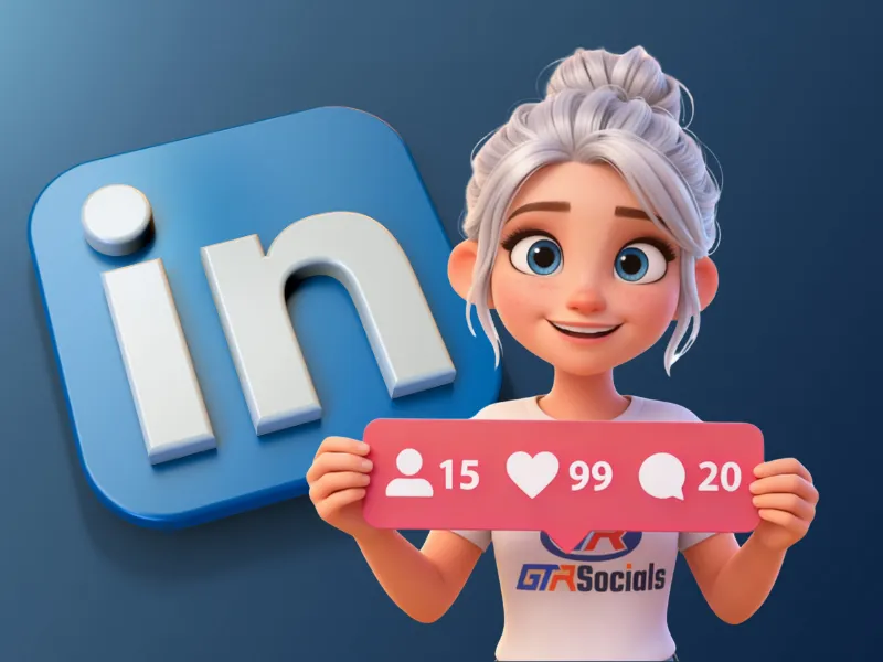 Business professional building LinkedIn presence with authentic followers and networking connections for company growth and credibility