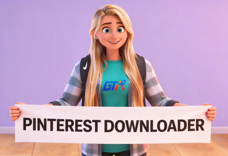 Mobile and desktop devices showing Pinterest image and video downloader interface for saving pins in high quality